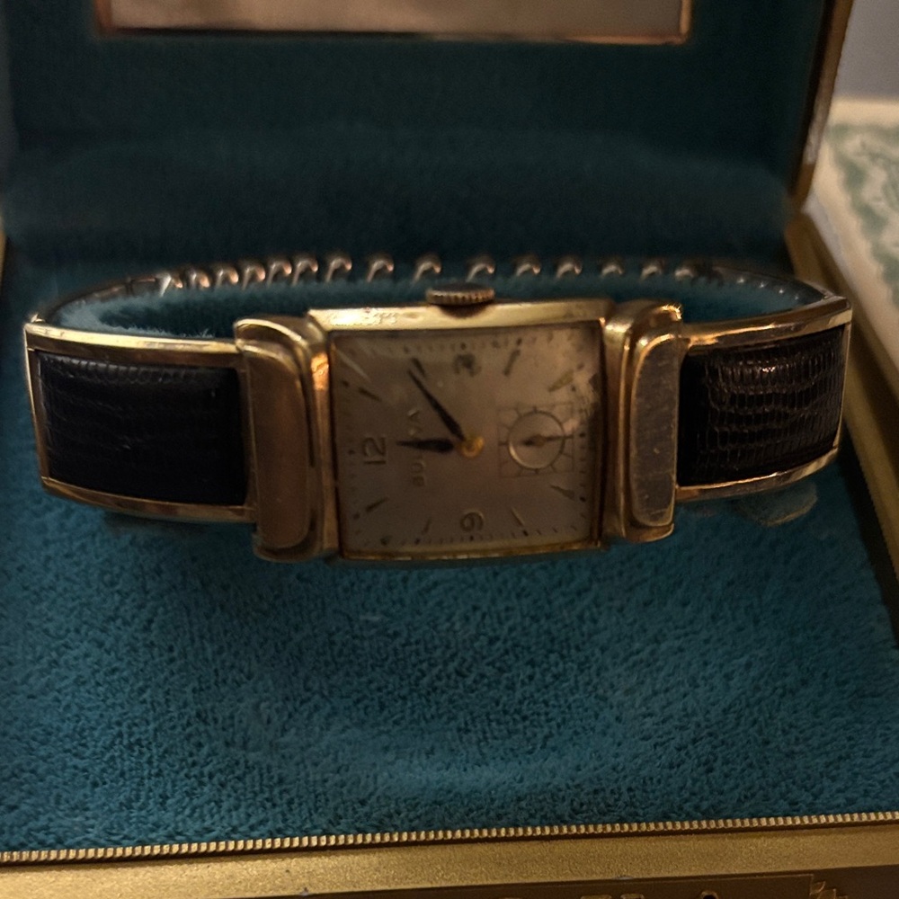 Men’s Bulova Gold and Black Timepiece with Original Box